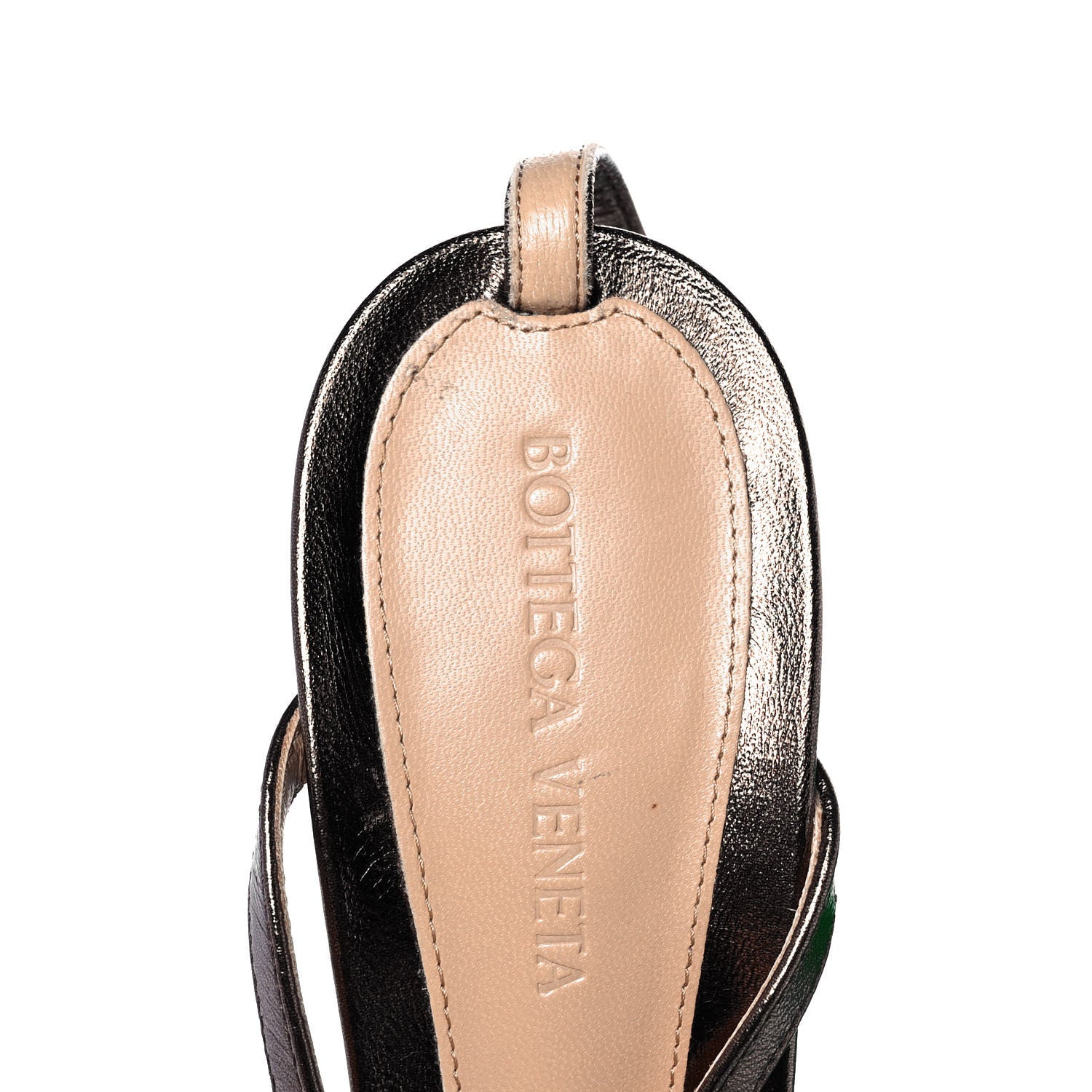 Bottega Veneta Metallic Lambskin Stretch Multi Strap 90mm Sandals 39 Fondant 7 of 8
