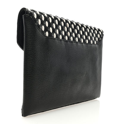 Givenchy Woven Sugar Goatskin Medium Antigona Envelope Clutch Black White 3 of 7