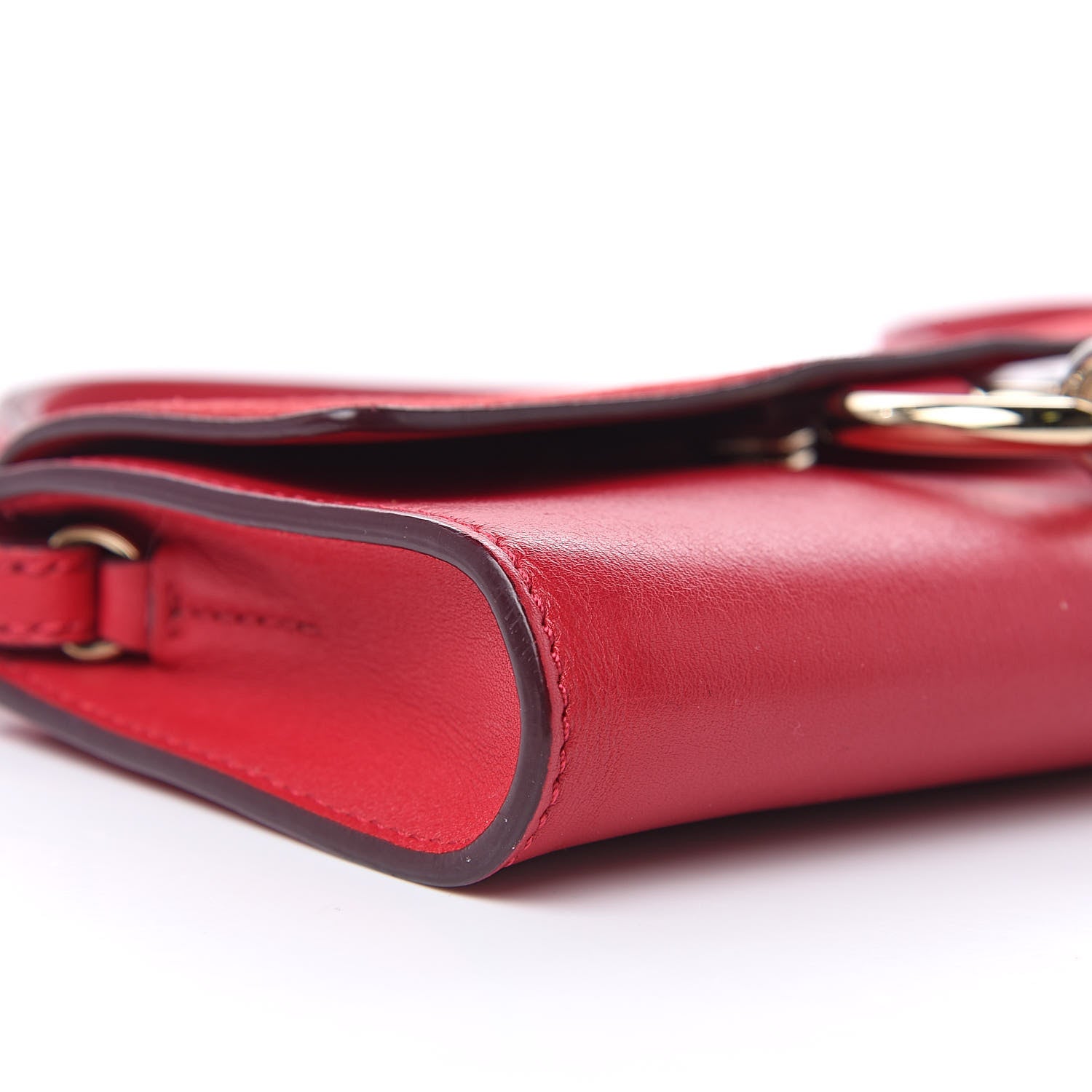 Chloe Suede Calfskin Mini Faye Shoulder Bag Tulip Red 9 of 13
