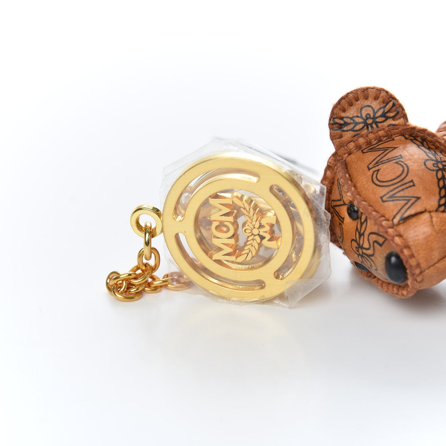 Visetos Bear Key Ring Bag Charm Cognac