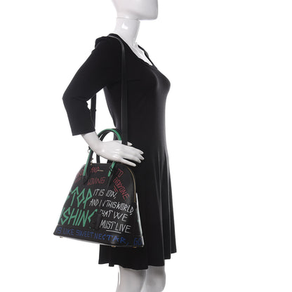 Balenciaga Signature Grained Calfskin Graffiti M Ville Top Handle Bag Black Multicolor 2 of 10