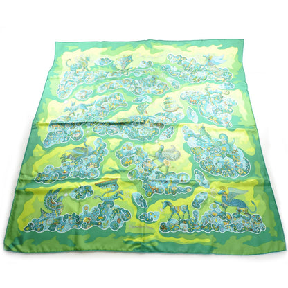 Hermes Silk Nuees Imaginaires Scarf 90 Green 1 of 6