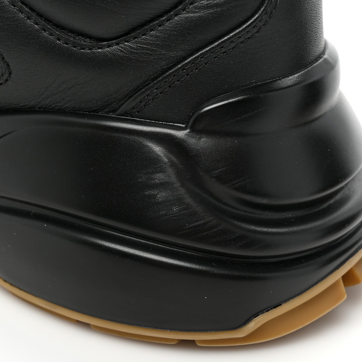 Gucci Calfskin Iridescent Logo Womens Rhyton Sneakers 37.5 Black 11 of 13