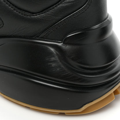 Gucci Calfskin Iridescent Logo Womens Rhyton Sneakers 37.5 Black 11 of 13