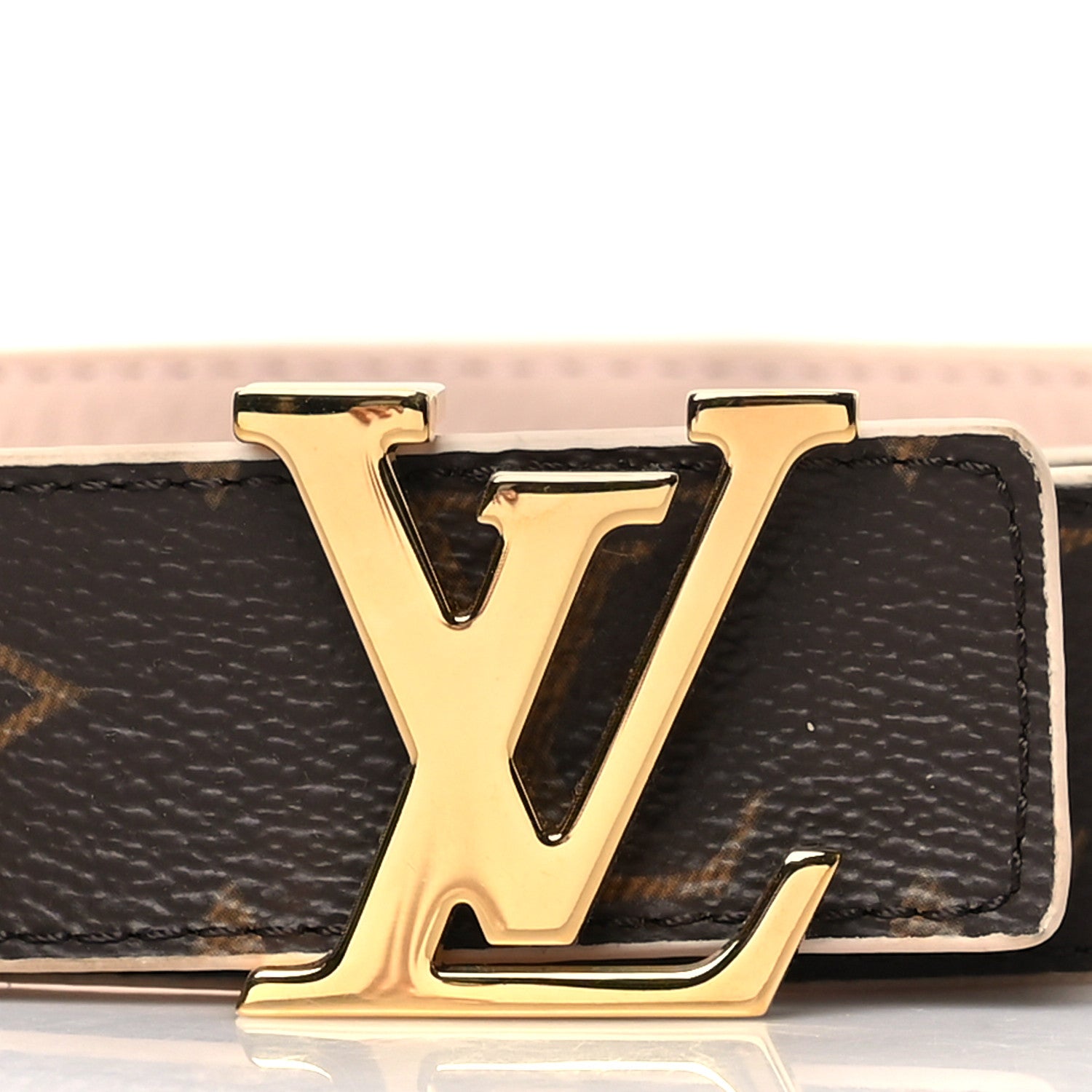 Louis Vuitton Calfskin Monogram 30mm LV Initiales Reversible Belt 80 32 Rose Ballerine 2 of 7