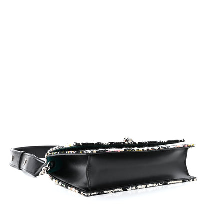Alexander McQueen Tweed Skull Lock Mini Crossbody Bag Black Multicolor 4 of 10