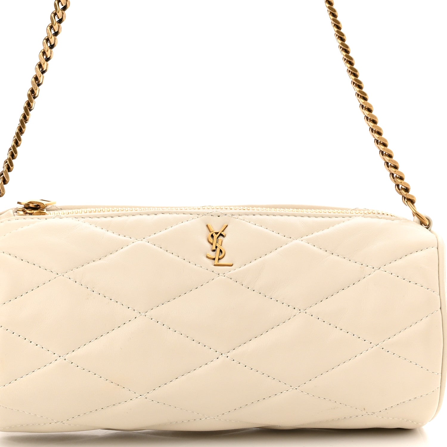 Saint Laurent Lambskin Monogram Mini Sade Tube Bag Crema Soft 8 of 12