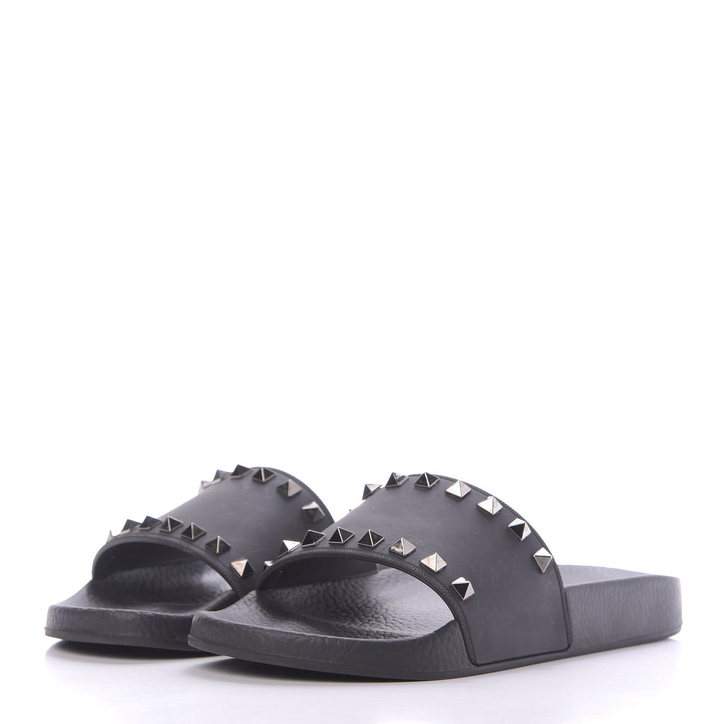 Rubber Rockstud Slide Sandals 38 Black