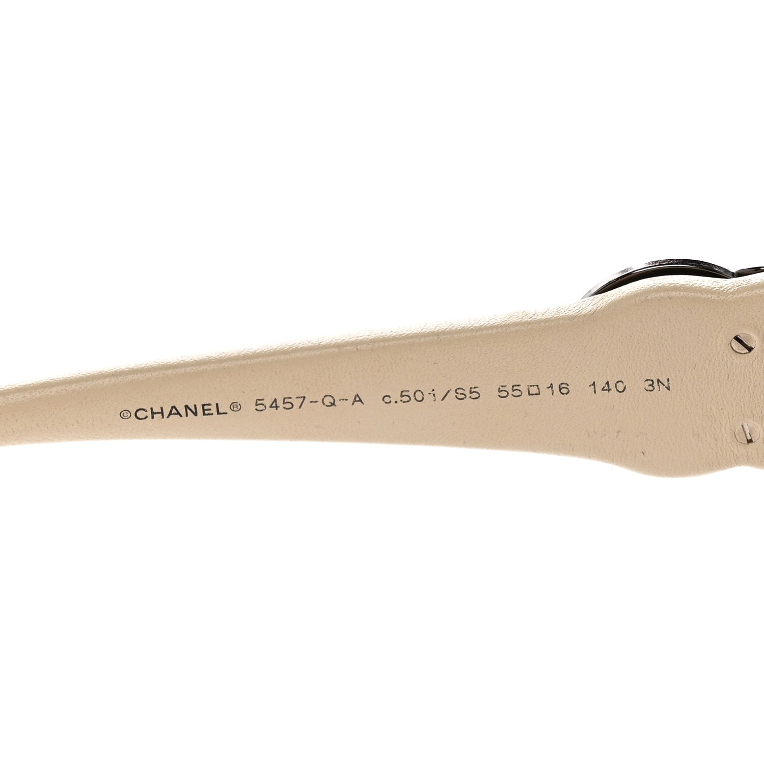 Chanel Acetate Lambskin Crystal Baguette Chain CC Sunglasses 5457-Q-A Black Beige 6 of 13