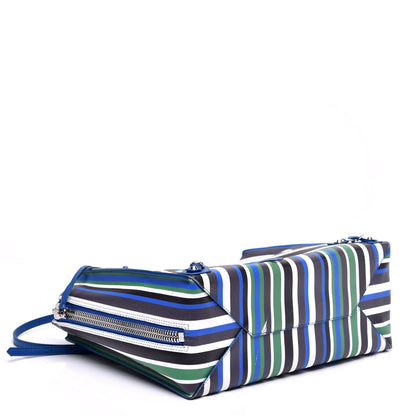 Balenciaga Veau Striped Papier B4 Zip Around Tote Variante Blue 4 of 10