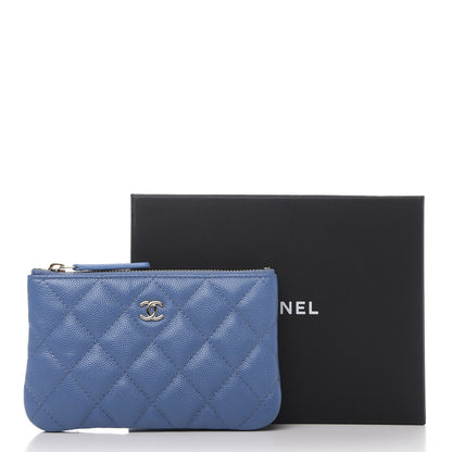 Chanel Caviar Quilted Small Cosmetic Case Blue 8 of 8