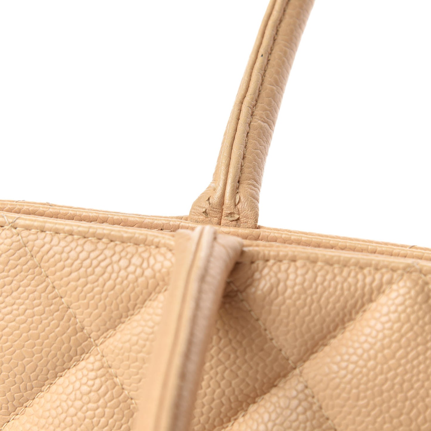 Caviar Quilted Medallion Tote Beige