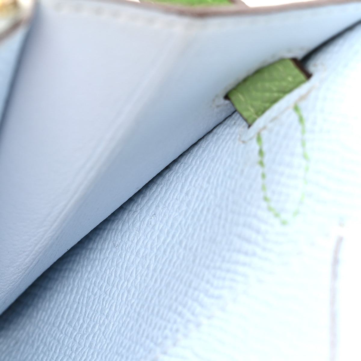 Hermes Epsom Verso Kelly Wallet To Go Vert Criquet Bleu Brume 7 of 10