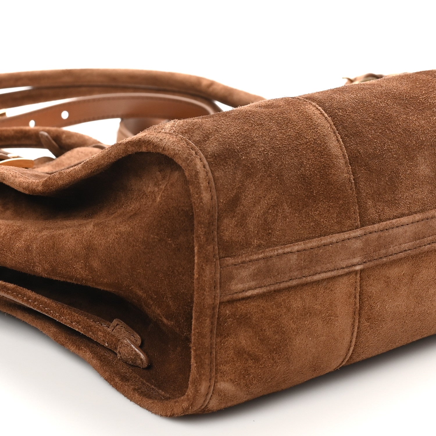 Prada Suede Large Bonnie Shoulder Bag Cocoa Brown 8 of 9