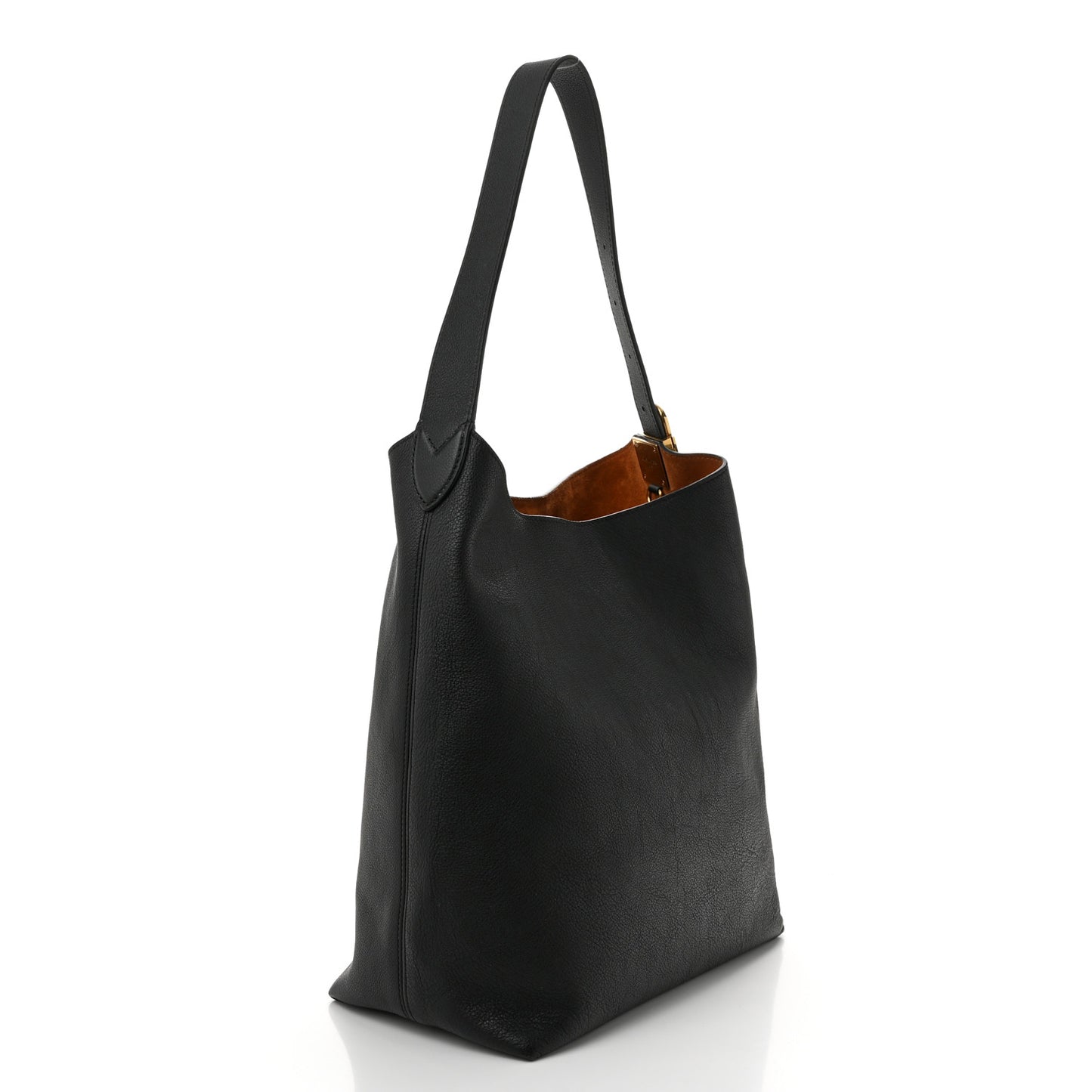 Grained Calfskin Low Key Hobo MM Black