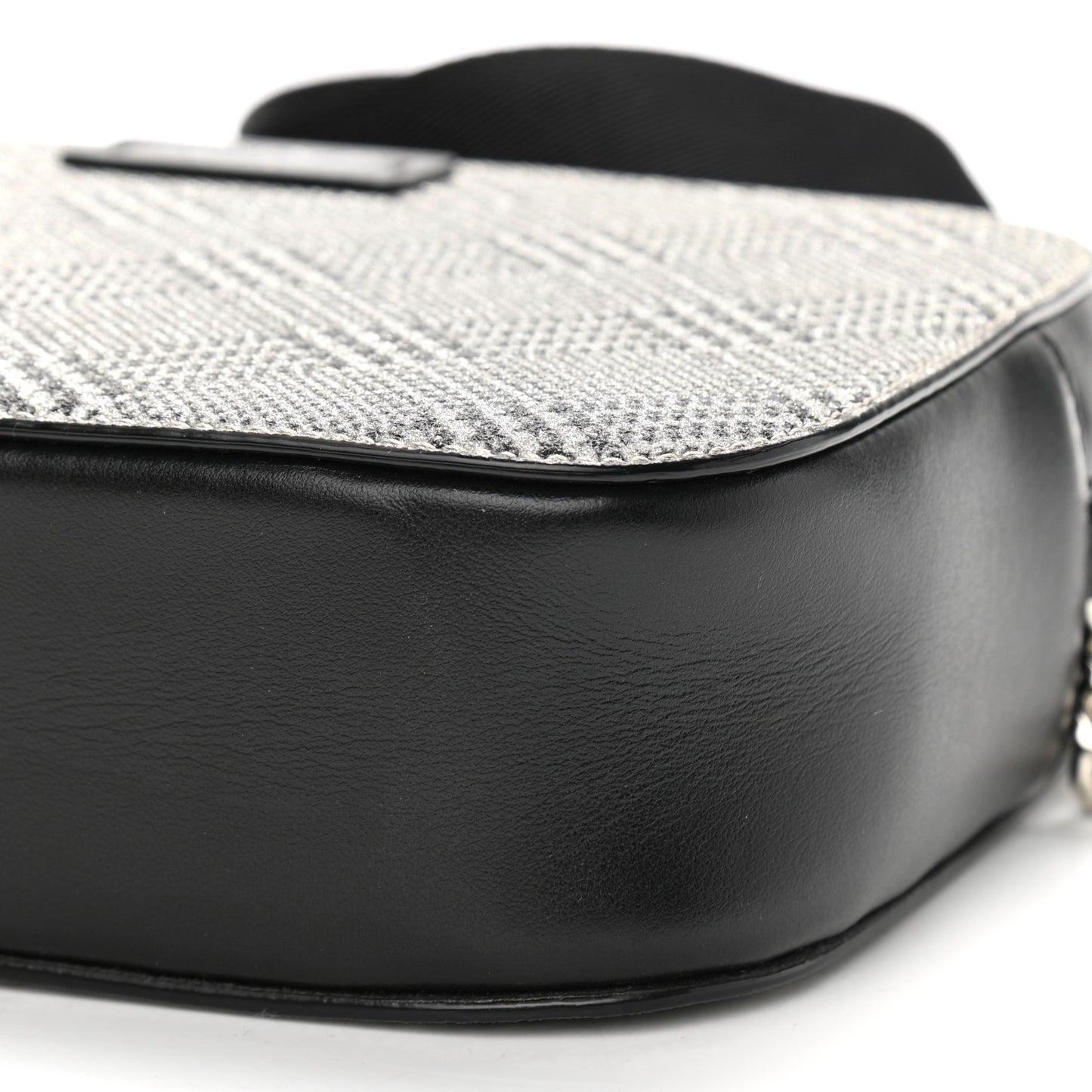 Metallic Fabric Plaid Prince Of Stars Crossbody Bag Silver Black