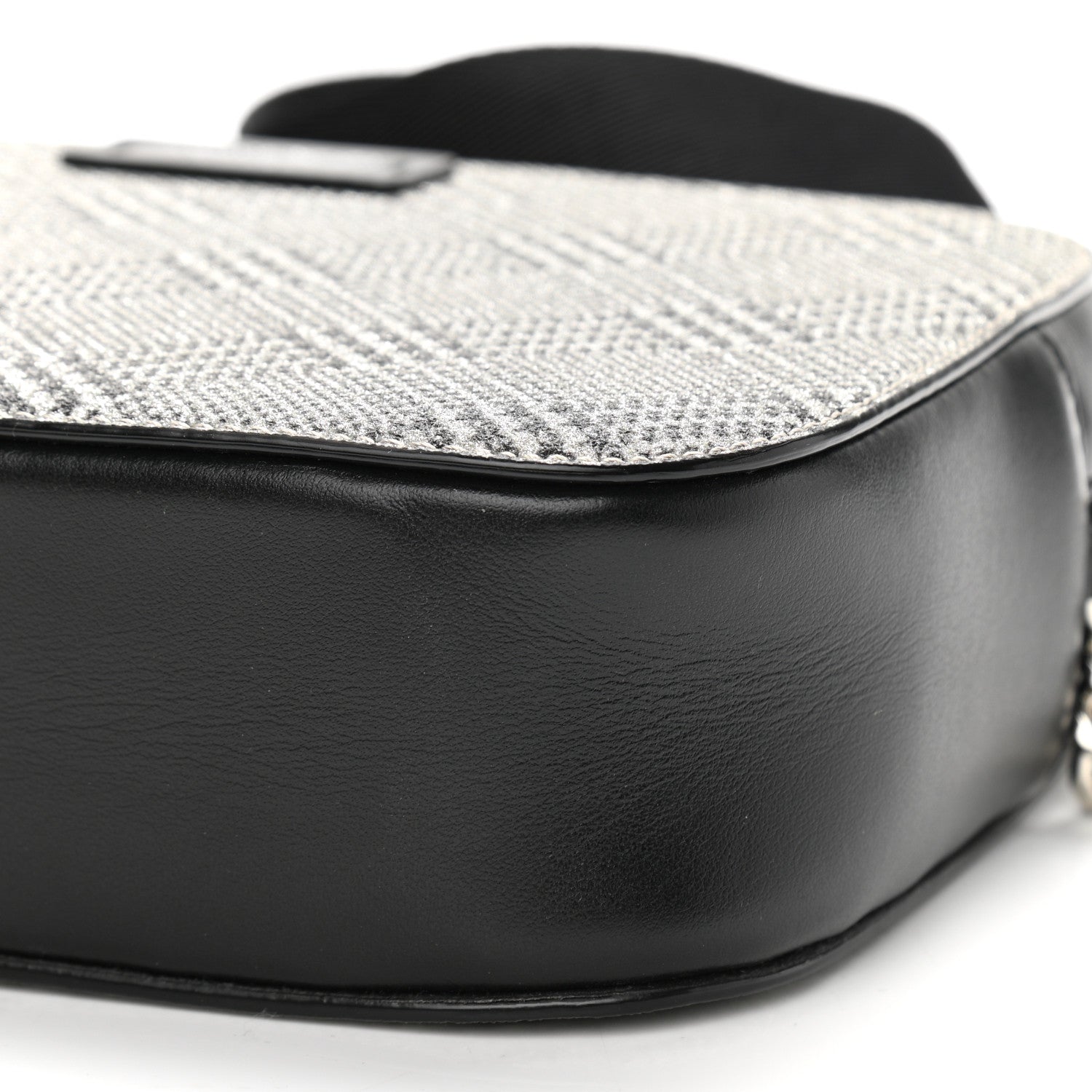 Jimmy Choo Metallic Fabric Plaid Prince Of Stars Crossbody Bag Silver Black 9 of 10