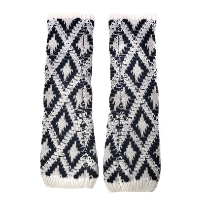 Chanel Cashmere Blend CC Fingerless Gloves Beige White Black 2 of 5