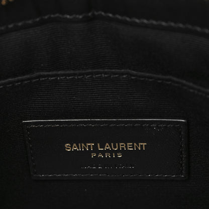 Saint Laurent Calfskin Matelasse Chevron Monogram A5 Wristlet Black 6 of 11