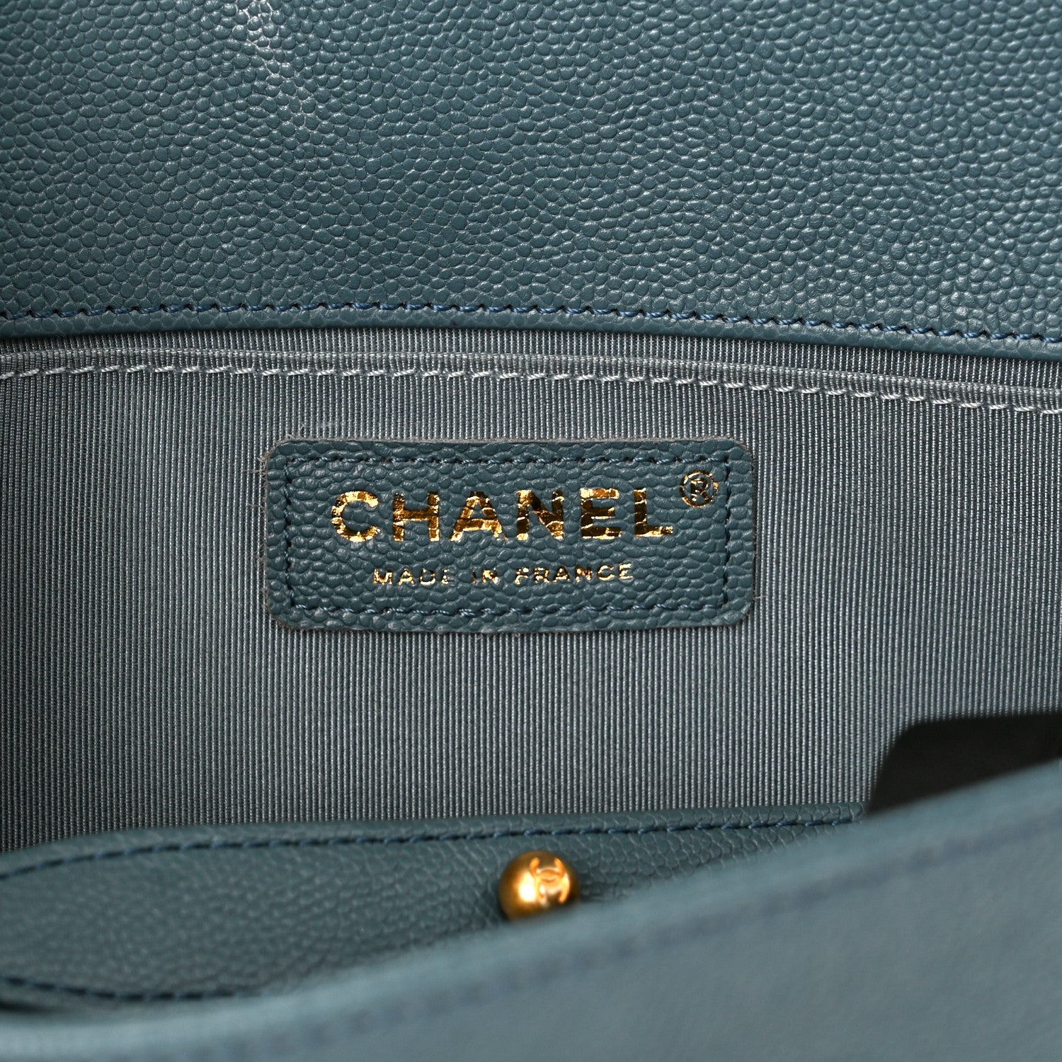 Chanel Caviar Quilted Medium Boy Flap Blue 5 of 13