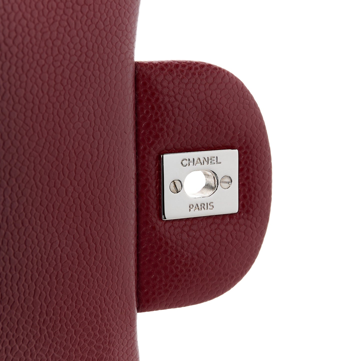 Caviar Quilted Maxi Double Flap Dark Red