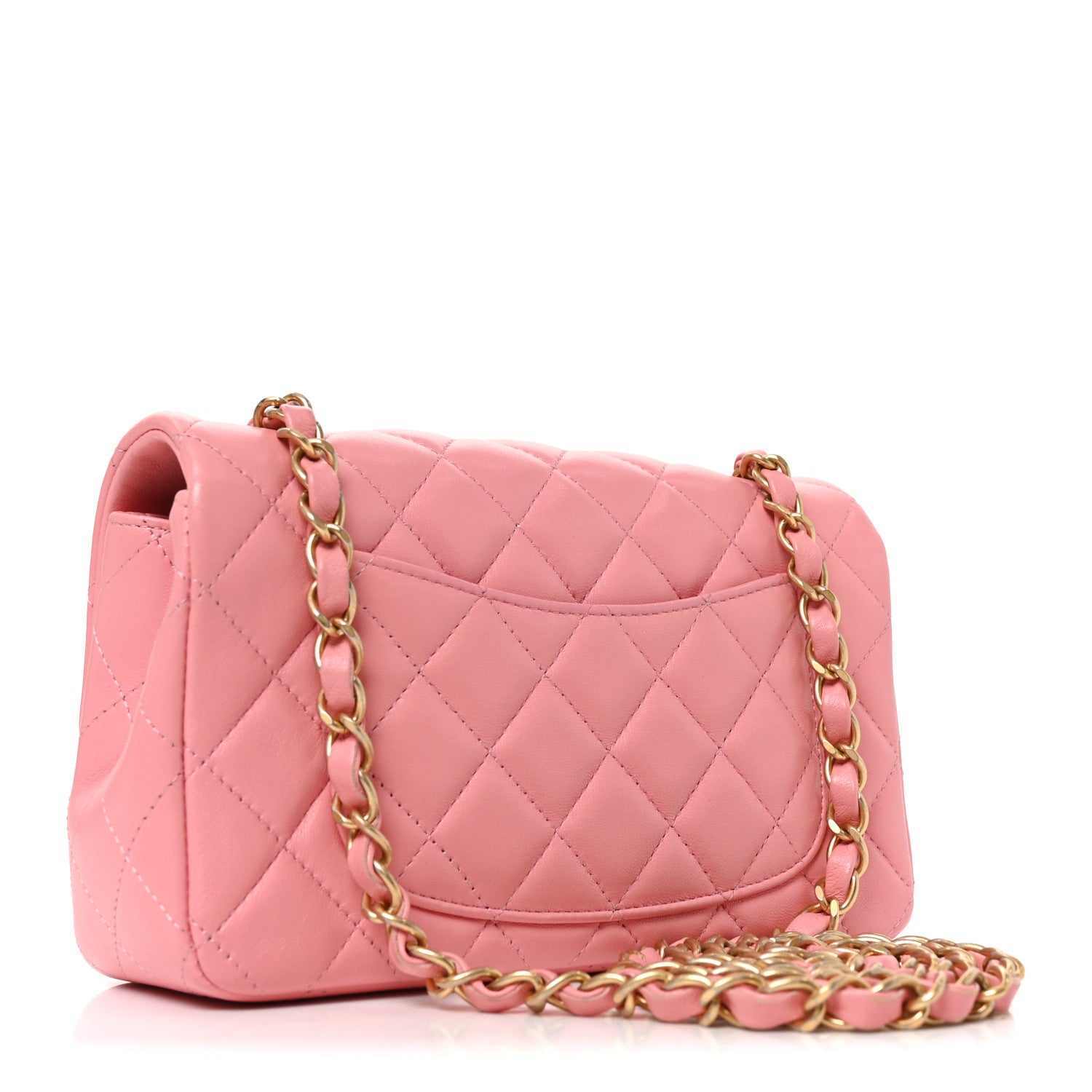 Chanel Lambskin Quilted Mini Rectangular Flap Pink 3 of 10