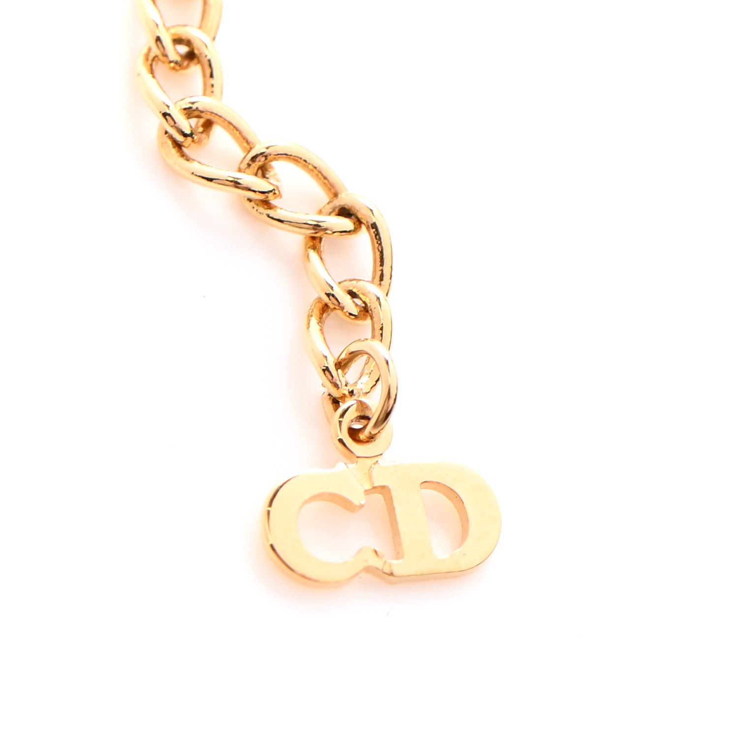 Christian Dior Crystal Heart Pendant Necklace Gold 5 of 5