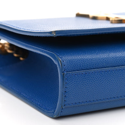 Saint Laurent Grain De Poudre Small Classic Monogram Kate Satchel Royal Blue 9 of 13