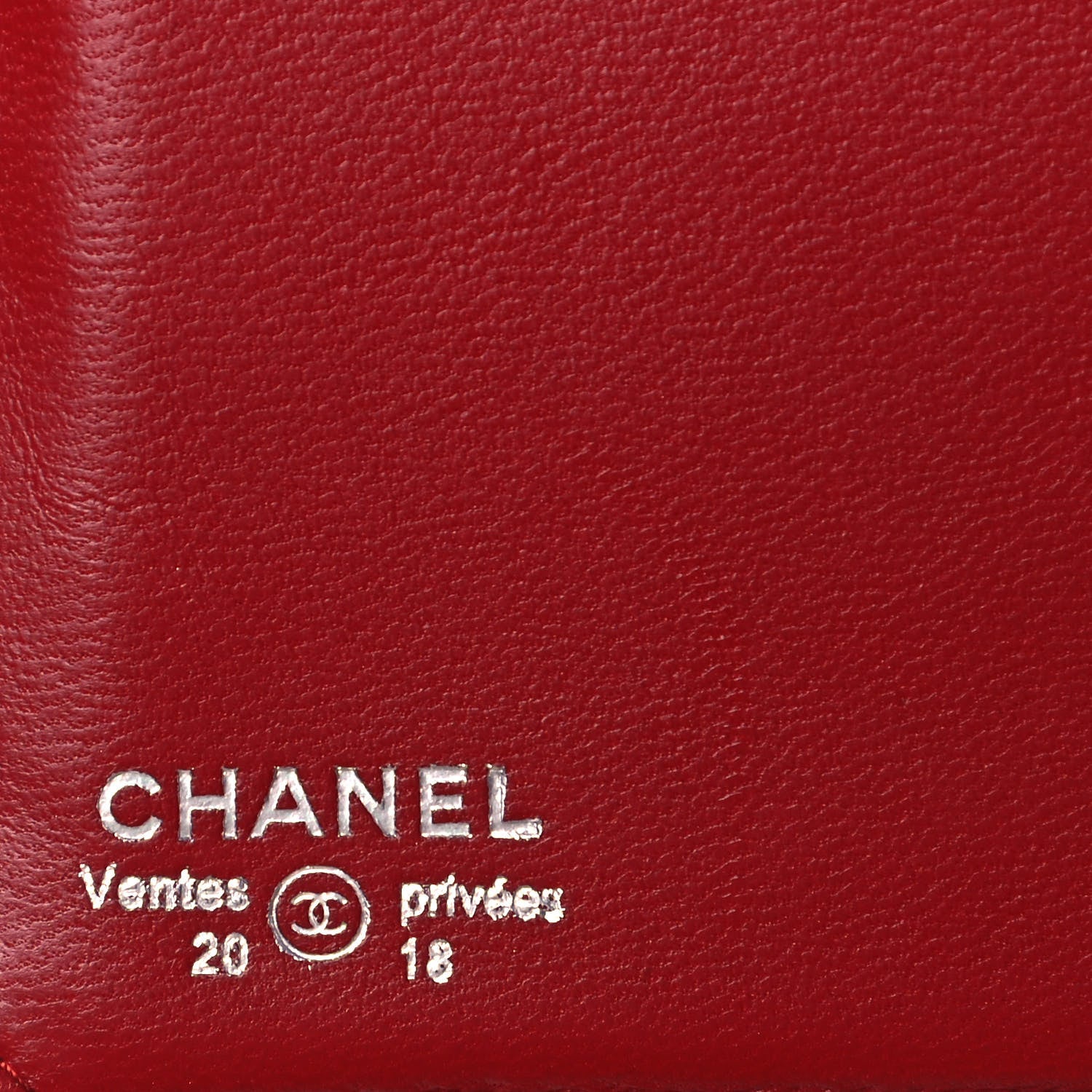 Chanel Lambskin Quilted Yen Wallet Red 6 of 6