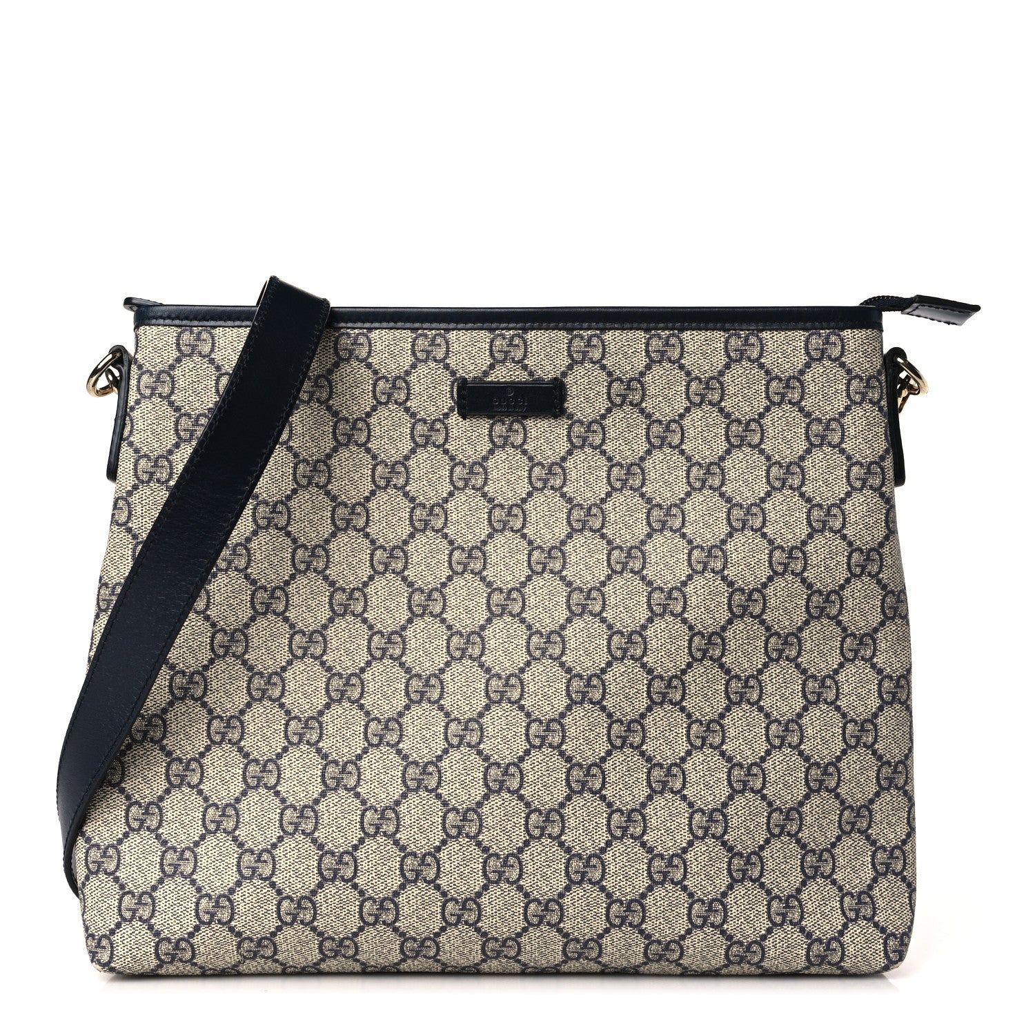 Gucci GG Plus Monogram Medium Flat Messenger Bag Navy 1 of 9