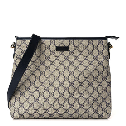Gucci GG Plus Monogram Medium Flat Messenger Bag Navy 1 of 9