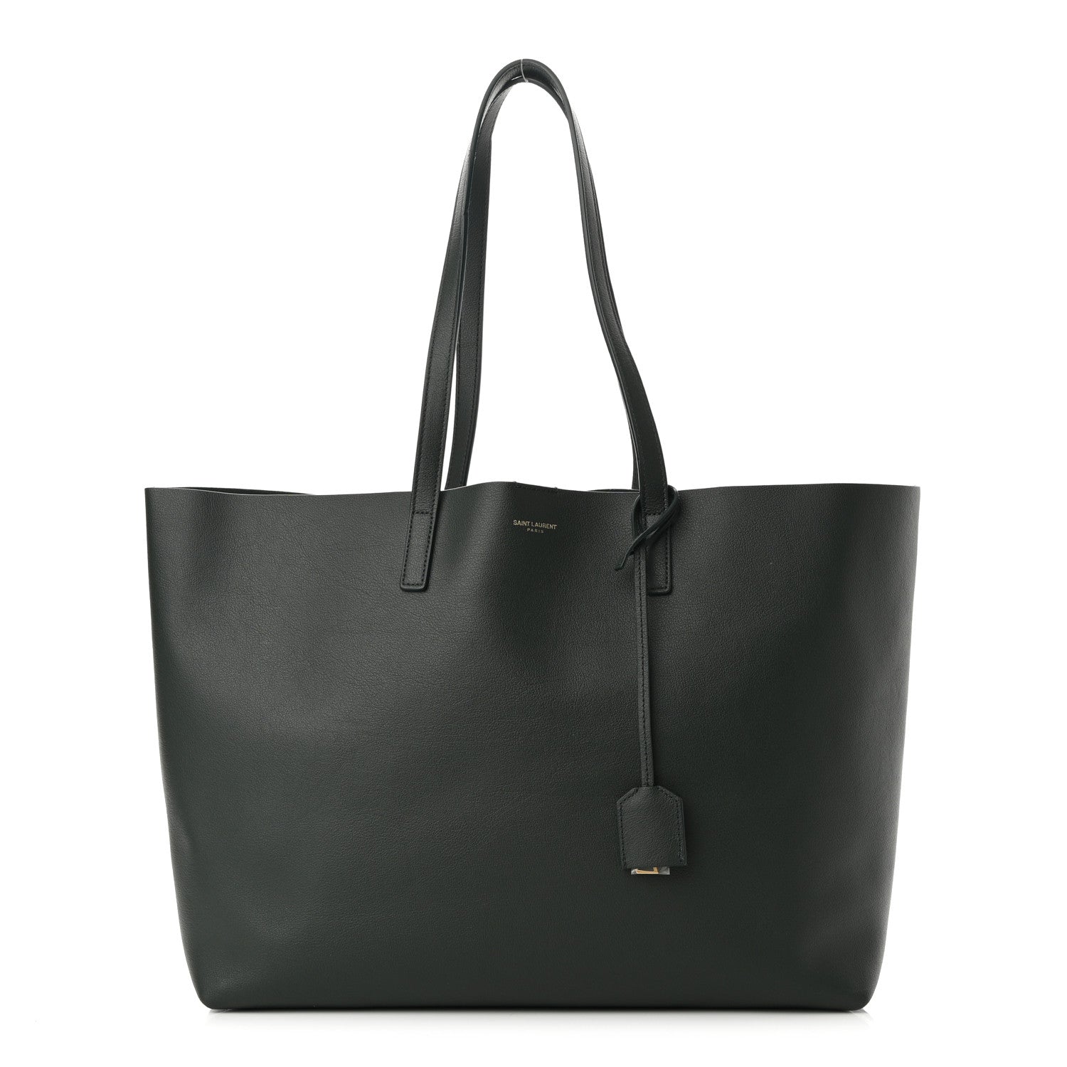 Saint Laurent Calfskin Large Shopping Tote Dark Green 3 of 10