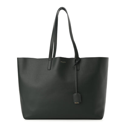 Saint Laurent Calfskin Large Shopping Tote Dark Green 3 of 10