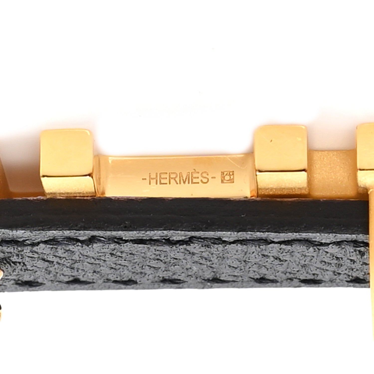 Hermes Swift Epsom Lacquered Metal 13mm Au Carre Double H Belt 85 34 Craie Black 3 of 5