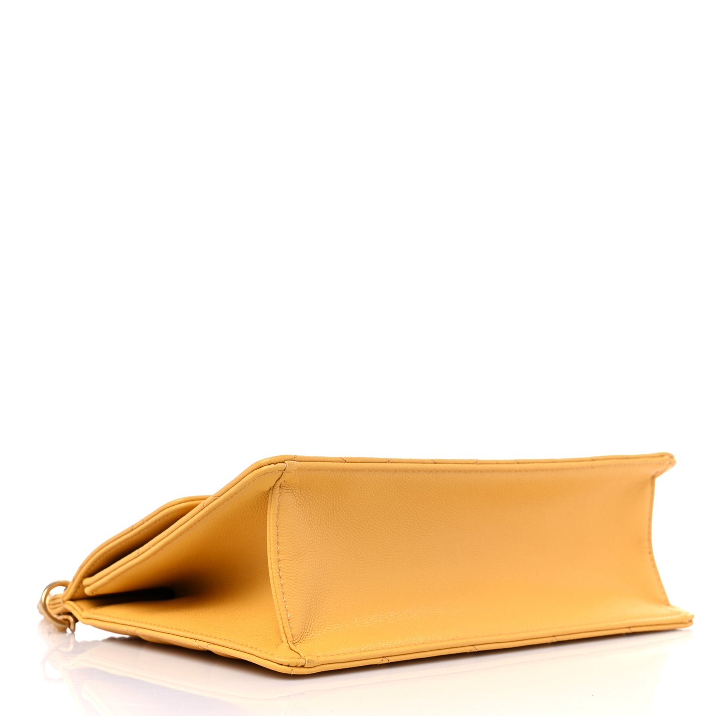 Caviar Quilted Chain Frame Flap Yellow