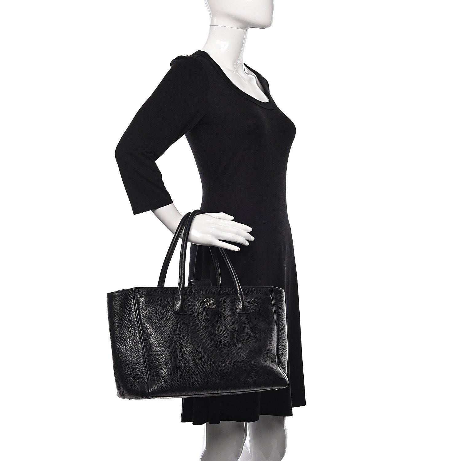 Chanel Calfskin Cerf Executive Shopper Tote Black 2 of 10