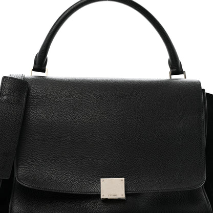 Celine Drummed Calfskin Suede Medium Trapeze Black 7 of 15