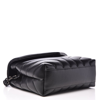 Saint Laurent Calfskin Y Quilted Monogram Toy Loulou Crossbody Bag Black 3 of 11