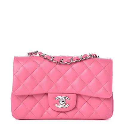 Chanel Lambskin Quilted Mini Rectangular Flap Pink 1 of 10