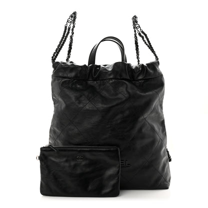 Chanel Shiny Calfskin Quilted Chanel 22 Backpack So Black 5 of 21