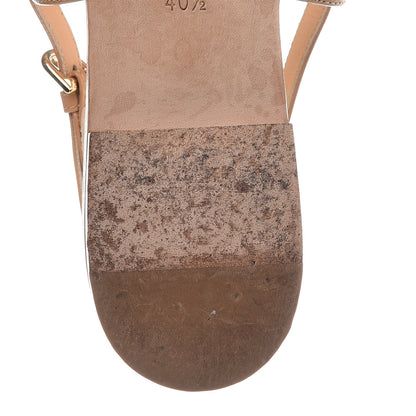 Chanel Calfskin Chain CC Sandals 40.5 Beige 14 of 17