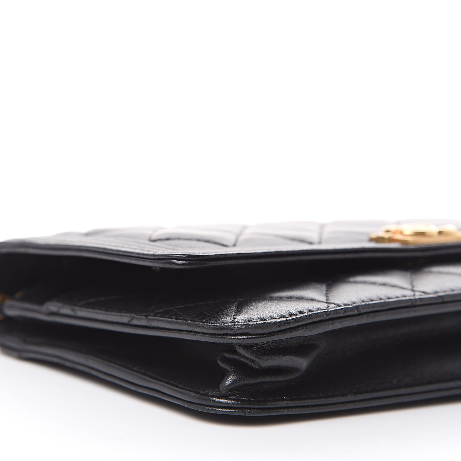 Chanel Lambskin Quilted Boy Wallet On Chain WOC Black 10 of 13