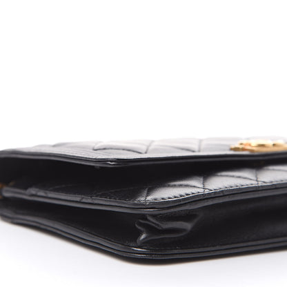 Chanel Lambskin Quilted Boy Wallet On Chain WOC Black 10 of 13