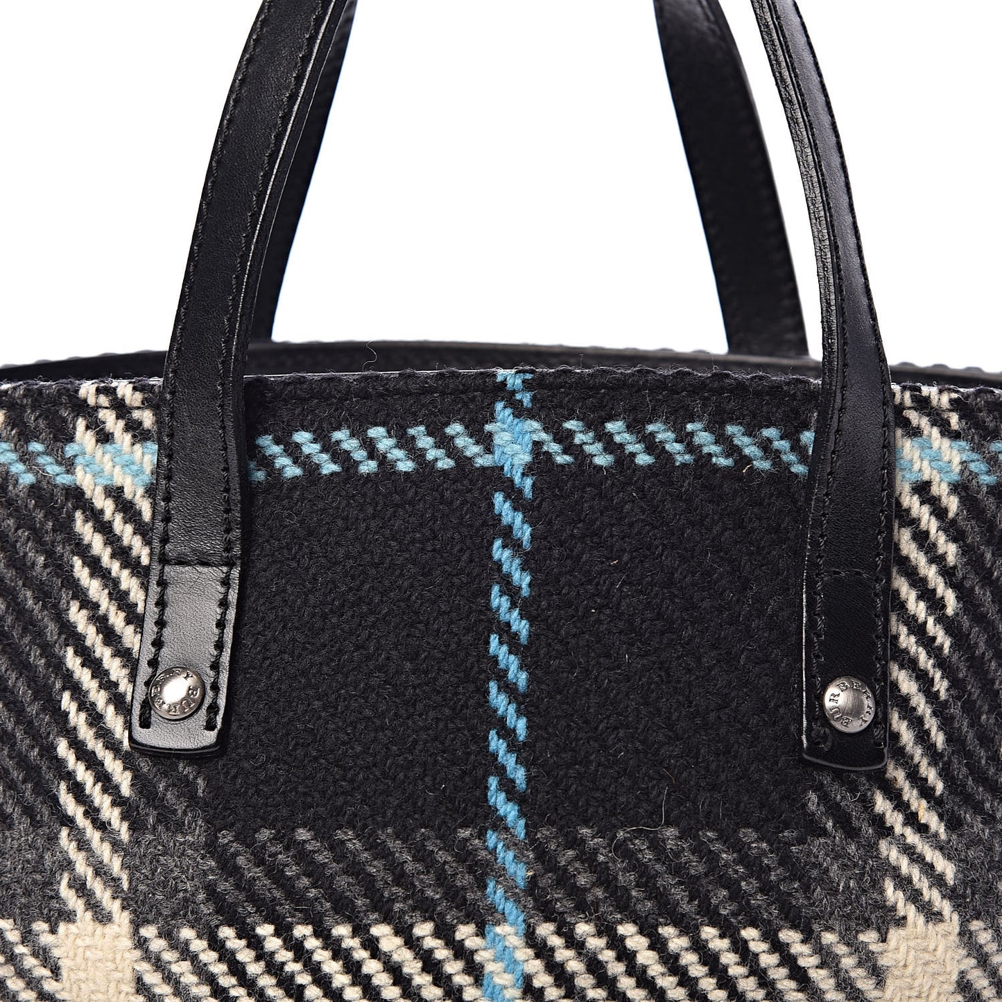 Wool Plaid Check Tote