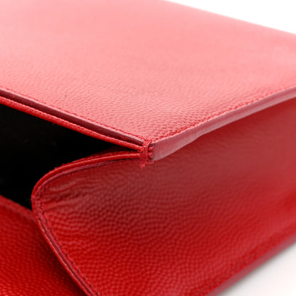 Saint Laurent Calfskin Monogram Cassandre Clutch Rouge Orient 10 of 20