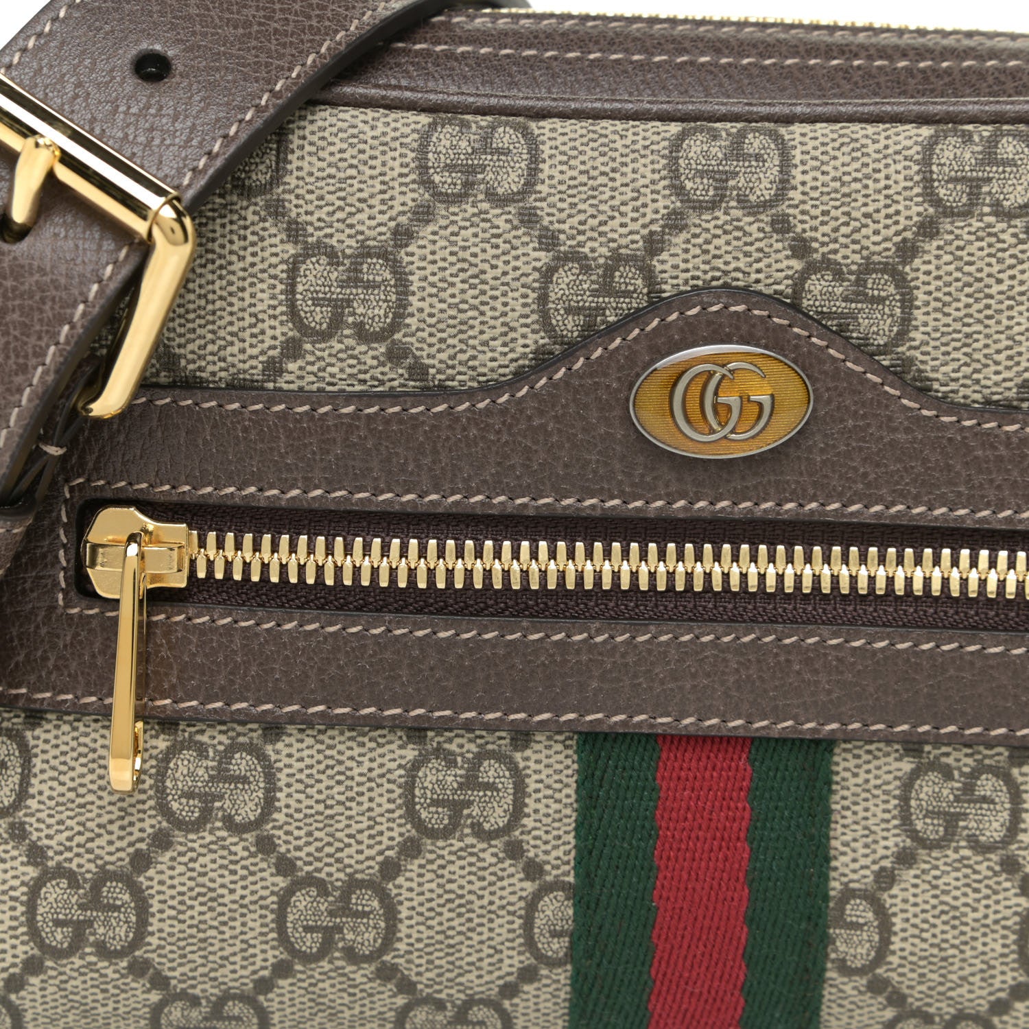 Gucci GG Supreme Monogram Web Small Ophidia Belt Bag 95 38 Dark Brown 11 of 12