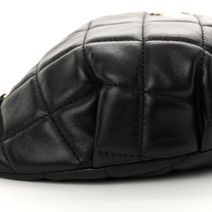 Chanel Lambskin Quilted Waist Bag Fanny Pack Black 9 of 10