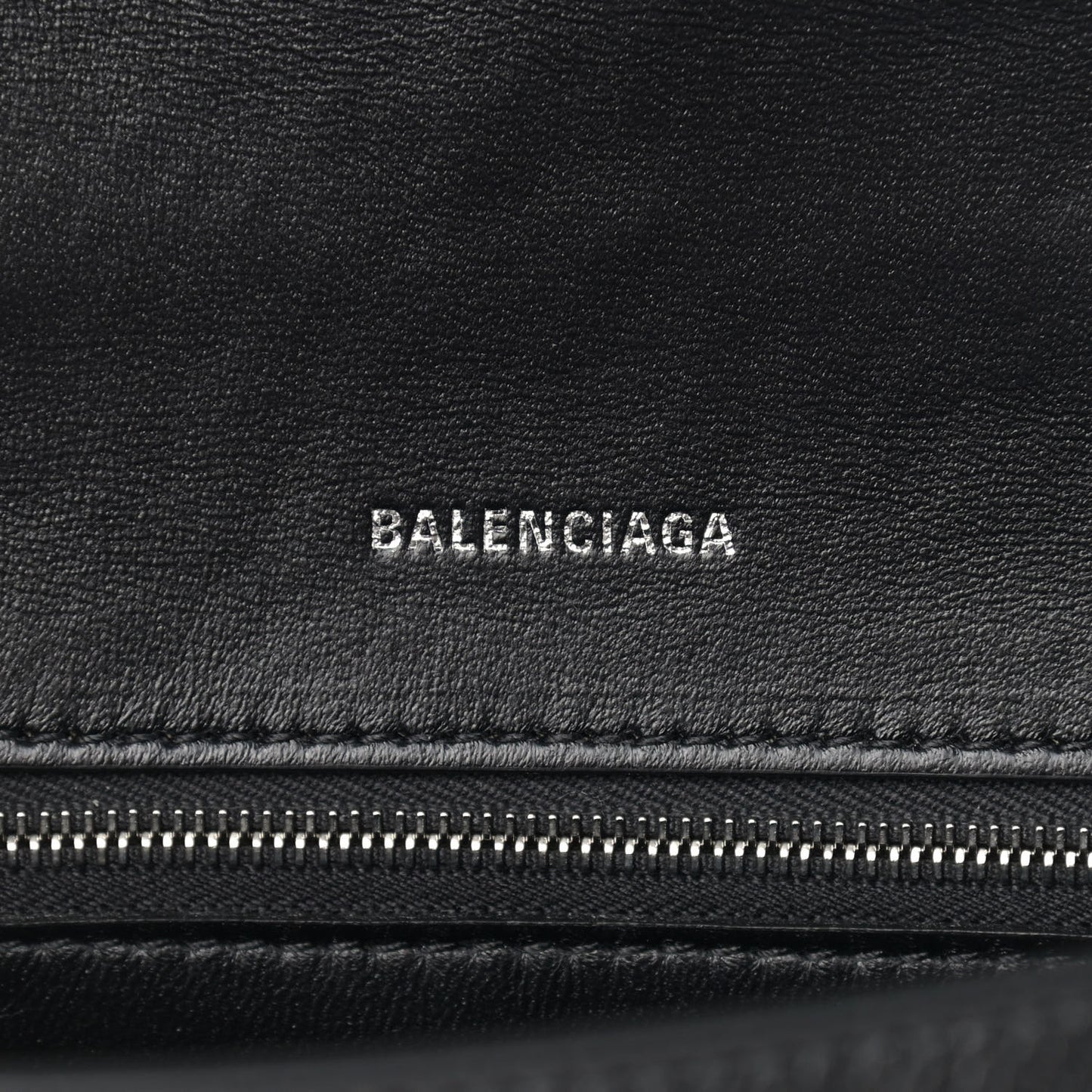Grained Calfskin Small Hourglass Top Handle Bag Black