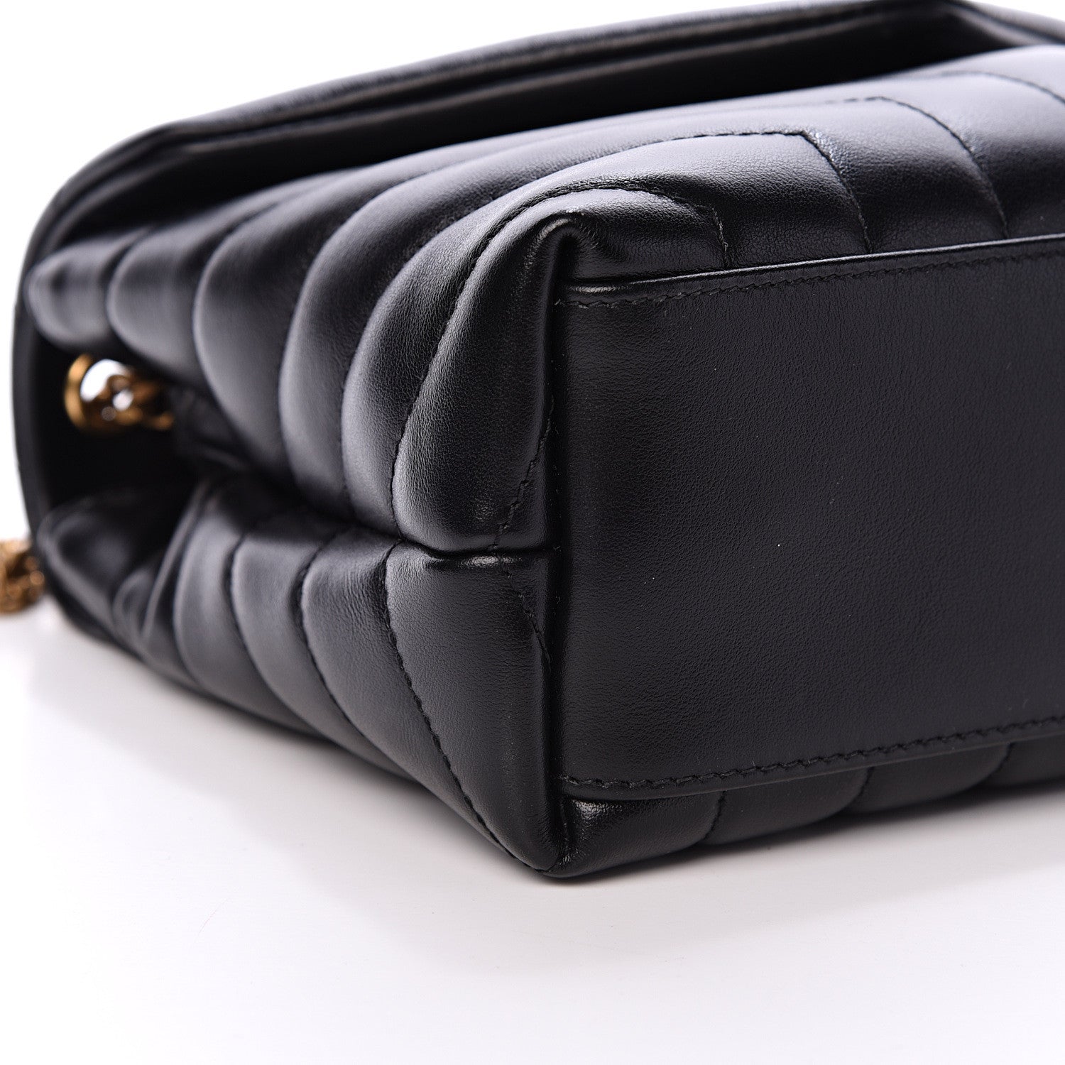 Saint Laurent Calfskin Y Quilted Monogram Small Loulou Chain Satchel Black 8 of 11