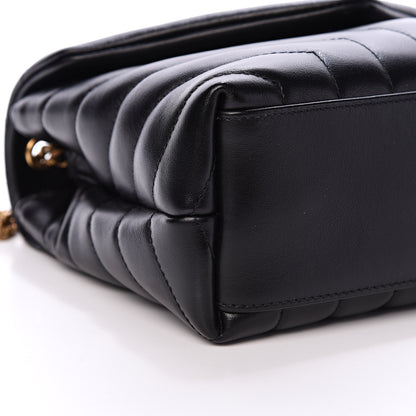 Saint Laurent Calfskin Y Quilted Monogram Small Loulou Chain Satchel Black 8 of 11